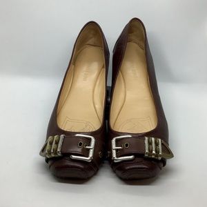 GIANNI BINI BROWN LEATHER FLATS